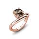 3 - Anahi 1.19 ct Smoky Quartz Women Curve Solitaire Ring 