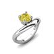 3 - Anahi 1.00 ct Yellow Diamond Women Curve Solitaire Ring 
