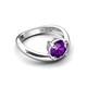 5 - Anahi 1.15 ct Amethyst Women Curve Solitaire Ring 