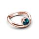 5 - Anahi 1.00 ct Blue Diamond Women Curve Solitaire Ring 