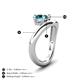 4 - Anahi 1.00 ct Blue Diamond Women Curve Solitaire Ring 