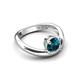 5 - Anahi 1.00 ct Blue Diamond Women Curve Solitaire Ring 