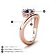 4 - Anahi 1.85 ct Created Blue Sapphire Women Curve Solitaire Ring 