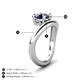 4 - Anahi 1.85 ct Created Blue Sapphire Women Curve Solitaire Ring 