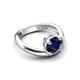 5 - Anahi 1.85 ct Created Blue Sapphire Women Curve Solitaire Ring 