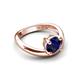 5 - Anahi 1.85 ct Created Blue Sapphire Women Curve Solitaire Ring 