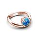 5 - Anahi 1.25 ct Blue Topaz Women Curve Solitaire Ring 