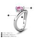 4 - Anahi 1.85 ct Created Pink Sapphire Women Curve Solitaire Ring 