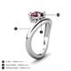 4 - Anahi 1.35 ct Rhodolite Garnet Women Curve Solitaire Ring 