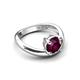 5 - Anahi 1.35 ct Rhodolite Garnet Women Curve Solitaire Ring 