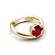 5 - Anahi 1.50 ct Created Ruby Women Curve Solitaire Ring 