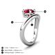 4 - Anahi 1.50 ct Created Ruby Women Curve Solitaire Ring 