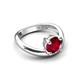 5 - Anahi 1.50 ct Created Ruby Women Curve Solitaire Ring 