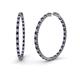 1 - Carisa 1.80 mm Blue Sapphire and Diamond Hoop Earrings 