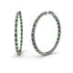 1 - Carisa 1.80 mm Green Garnet and Diamond Hoop Earrings 
