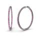 1 - Carisa 1.80 mm Pink Sapphire and Lab Grown Diamond Hoop Earrings 