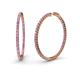 1 - Carisa 1.80 mm Pink Sapphire and Lab Grown Diamond Hoop Earrings 