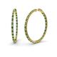 1 - Carisa 1.80 mm Green Garnet and Lab Grown Diamond Hoop Earrings 