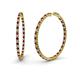 1 - Carisa 1.80 mm Red Garnet and Lab Grown Diamond Hoop Earrings 