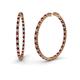 1 - Carisa 1.80 mm Red Garnet and Lab Grown Diamond Hoop Earrings 