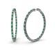 1 - Carisa 1.80 mm Emerald and Lab Grown Diamond Hoop Earrings 