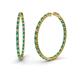 1 - Carisa 1.80 mm Emerald and Lab Grown Diamond Hoop Earrings 