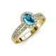 3 - Amaya Desire London Blue Topaz and Diamond Halo Engagement Ring 