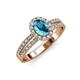 3 - Amaya Desire London Blue Topaz and Diamond Halo Engagement Ring 