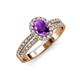 3 - Amaya Desire Amethyst and Diamond Halo Engagement Ring 