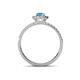 4 - Amaya Desire Blue Topaz and Diamond Halo Engagement Ring 