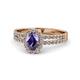 1 - Amaya Desire Iolite and Diamond Halo Engagement Ring 