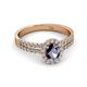 2 - Amaya Desire Iolite and Diamond Halo Engagement Ring 