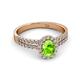 2 - Amaya Desire Peridot and Diamond Halo Engagement Ring 