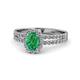 1 - Amaya Desire Emerald and Diamond Halo Engagement Ring 