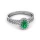 2 - Amaya Desire Emerald and Diamond Halo Engagement Ring 