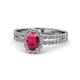 1 - Amaya Desire Ruby and Diamond Halo Engagement Ring 