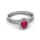 2 - Amaya Desire Ruby and Diamond Halo Engagement Ring 