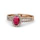 1 - Amaya Desire Ruby and Diamond Halo Engagement Ring 