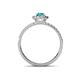 4 - Amaya Desire London Blue Topaz and Diamond Halo Engagement Ring 