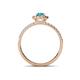 4 - Amaya Desire London Blue Topaz and Diamond Halo Engagement Ring 