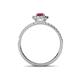 4 - Amaya Desire Rhodolite Garnet and Diamond Halo Engagement Ring 