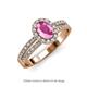 3 - Amaya Desire Pink Sapphire and Diamond Halo Engagement Ring 