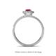 4 - Amaya Desire Rhodolite Garnet and Diamond Halo Engagement Ring 