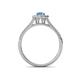 4 - Raisa Desire Blue Topaz and Diamond Halo Engagement Ring 