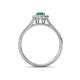 4 - Raisa Desire Emerald and Diamond Halo Engagement Ring 