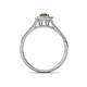 4 - Raisa Desire Smoky Quartz and Diamond Halo Engagement Ring 