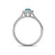 4 - Raisa Desire London Blue Topaz and Diamond Halo Engagement Ring 