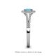 5 - Raisa Desire Blue Topaz and Diamond Halo Engagement Ring 