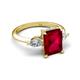 5 - Leah 3.63 ctw Created Ruby Emerald Shape (9x7 mm) Hidden Halo accented Lab Grown Diamond Engagement Ring 