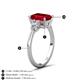 4 - Leah 3.63 ctw Created Ruby Emerald Shape (9x7 mm) Hidden Halo accented Lab Grown Diamond Engagement Ring 